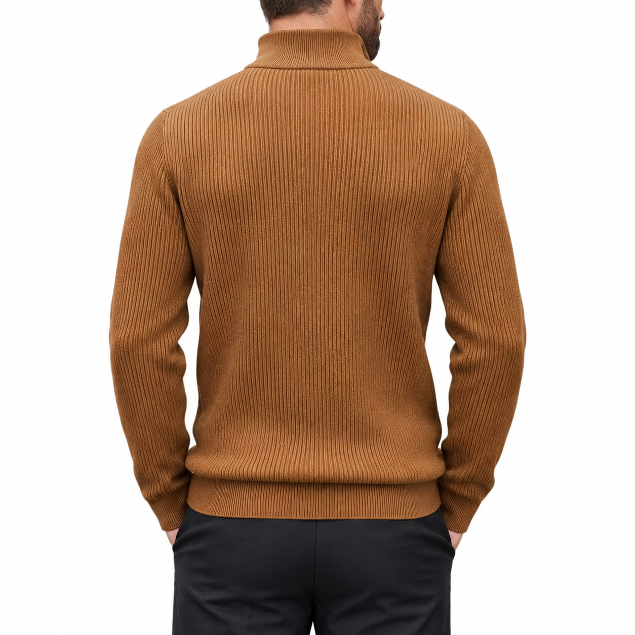 OUTLET™ Premium Striped Quarter-Zip Sweater