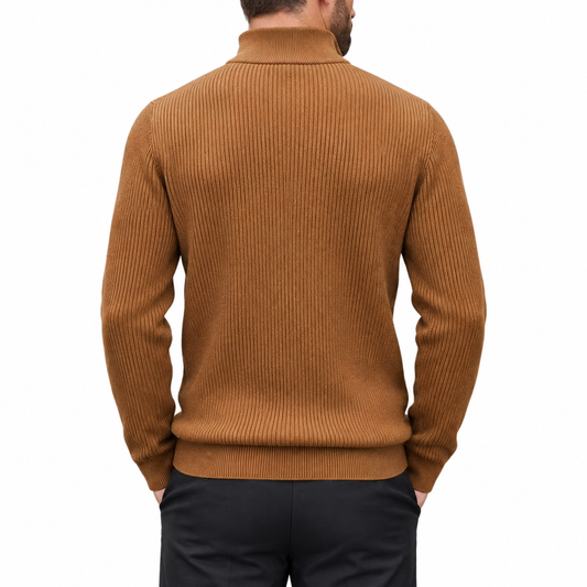 OUTLET™ Premium Striped Quarter-Zip Sweater