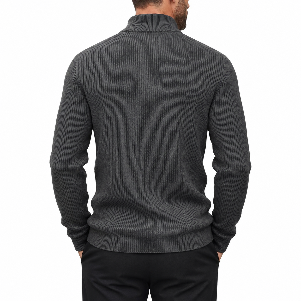 OUTLET™ Premium Striped Quarter-Zip Sweater