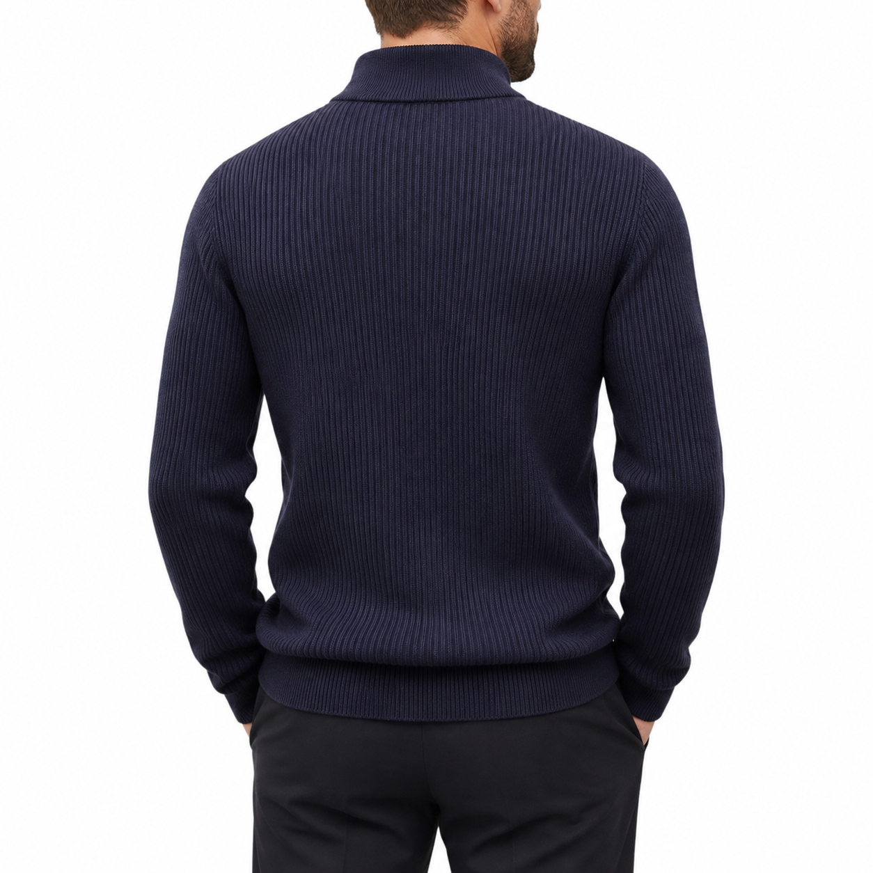 OUTLET™ Premium Striped Quarter-Zip Sweater