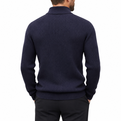 OUTLET™ Premium Striped Quarter-Zip Sweater