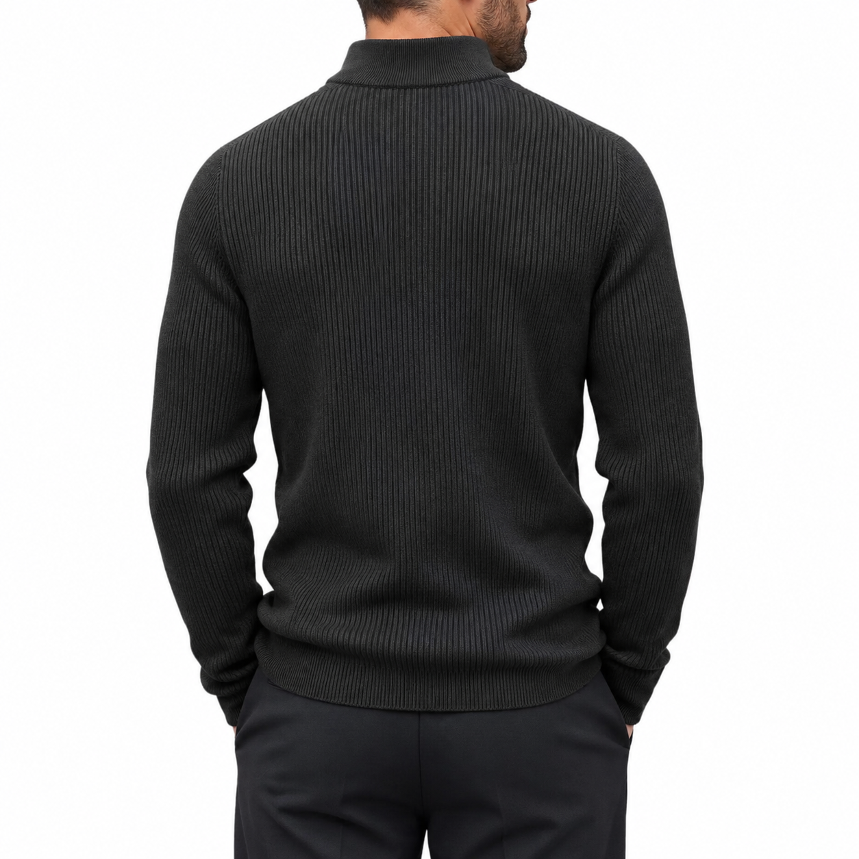 OUTLET™ Premium Striped Quarter-Zip Sweater