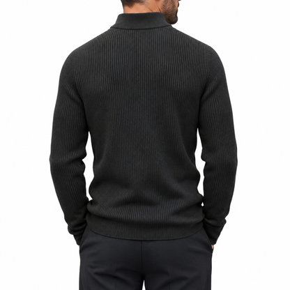 OUTLET™ Premium Striped Quarter-Zip Sweater