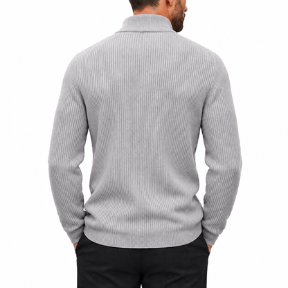 OUTLET™ Premium Striped Quarter-Zip Sweater